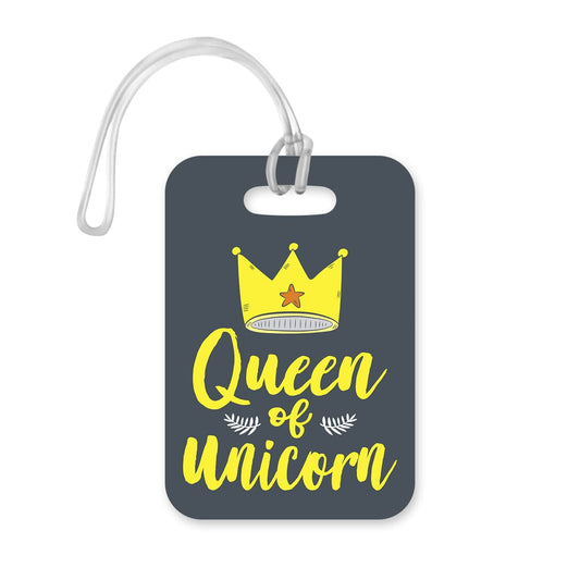 LT109 Queen of Unicorn Novelty Funny Unique Designer Gift Glossy Plastic Suitcase Luggage Tag