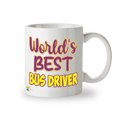 Kruzroyal DZ878 World's Best Bus Driver Mug 11oz - White Ceramic Cup for Coach Operator - Funny Birthday, Thank You, Leaving Present
