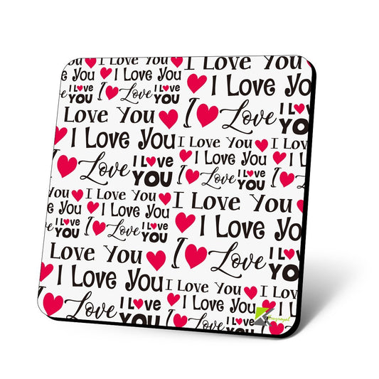 CS1060 I Love You I Love U Novelty Funny Coffee Tea Drink Glossy MDF Wooden Coaster
