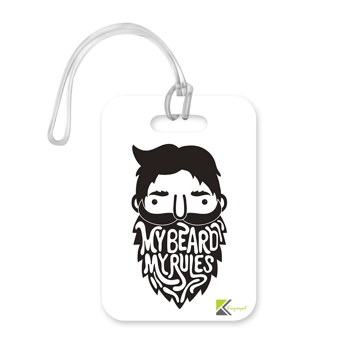 LT299 My Beard My Rules Novelty Funny Unique Designer Gift Glossy Plastic Suitcase Luggage Tag