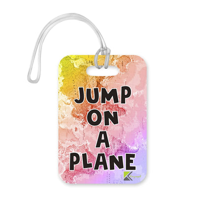 LT216 Jump on a Plane Novelty Funny Unique Designer Gift Glossy Plastic Suitcase Luggage Tag