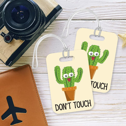 LT061 Don't Touch Novelty Funny Unique Designer Gift Glossy Plastic Suitcase Luggage Tag