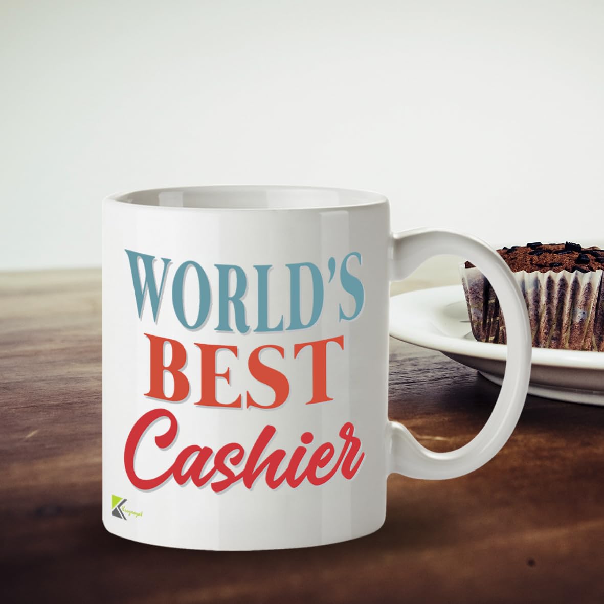 Kruzroyal DZ879 World's Best Cashier Mug 11oz - White Ceramic Cup for Checkout Operator, Shop Assistant - Funny Birthday, Leaving, Thank You Present