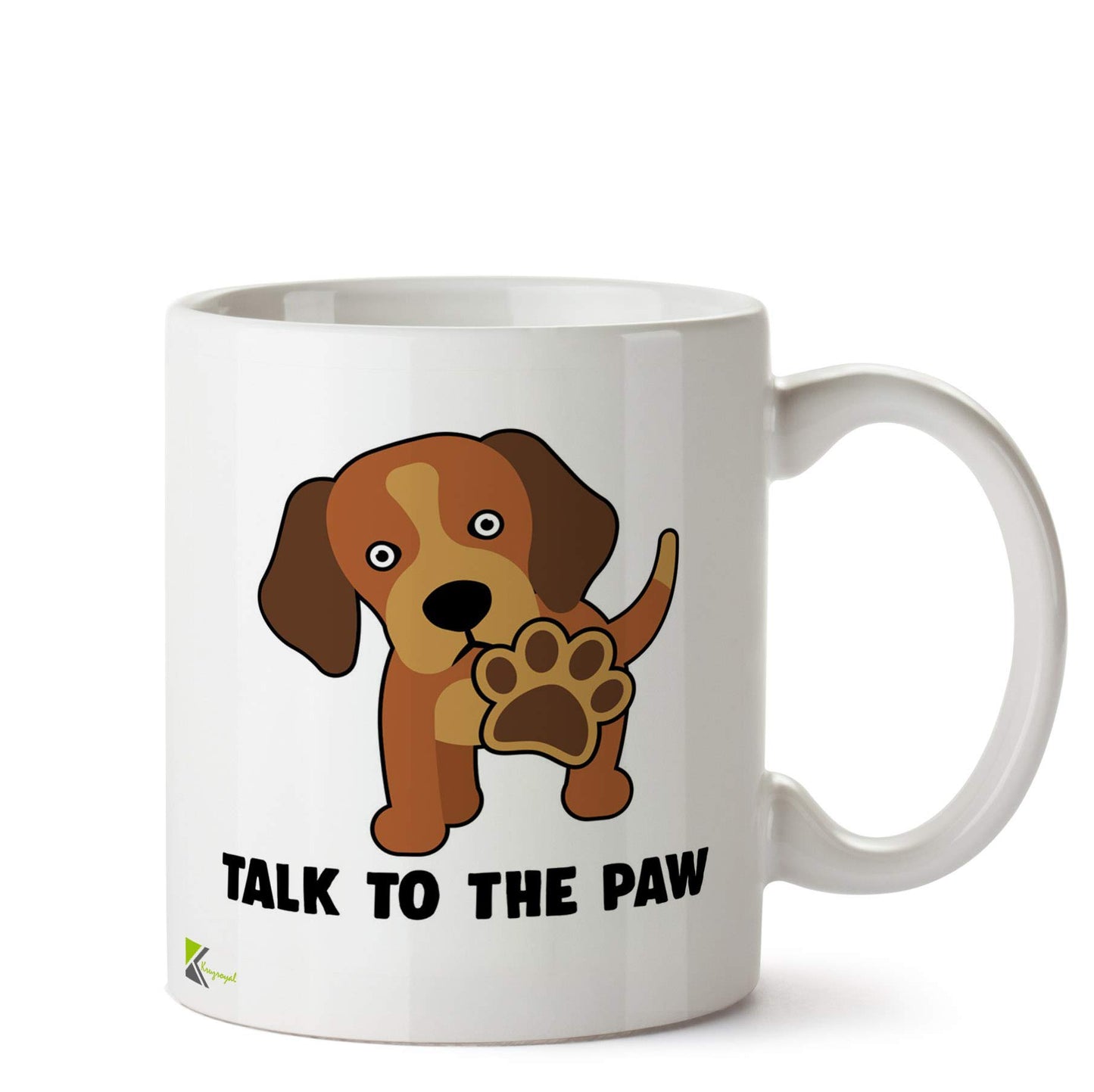 Kruzroyal Talk to The Paw Funny Dog Mug | Humorous Pet Owner Sarcastic Ceramic Coffee Tea Cup Gift for Dog Lover, Friend, Teen