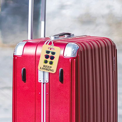 LT001 Keep Looking Novelty Funny Unique Designer Gift Glossy Plastic Suitcase Luggage Tag