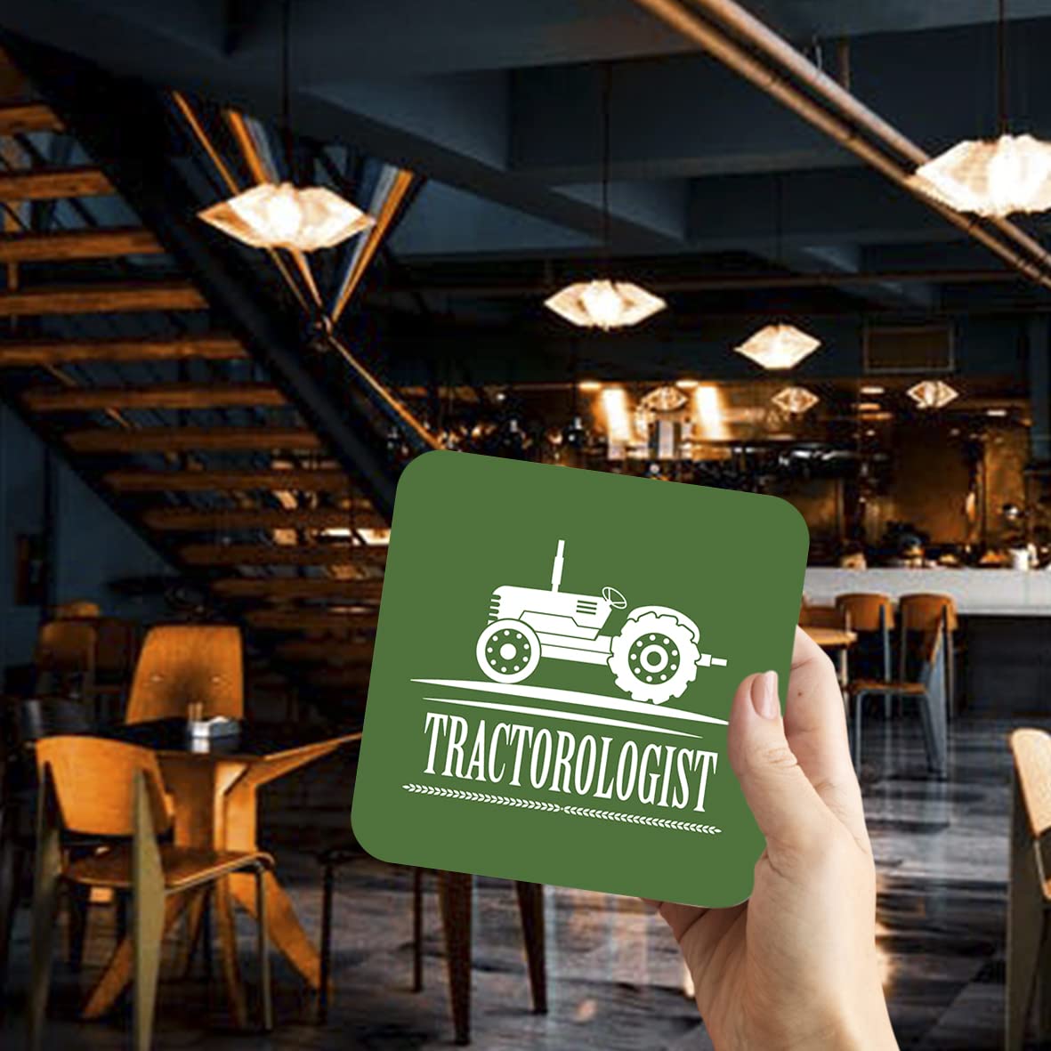 CS642 Tractorologist Novelty Funny Coffee Tea Drink Gift Glossy MDF Wooden Coaster