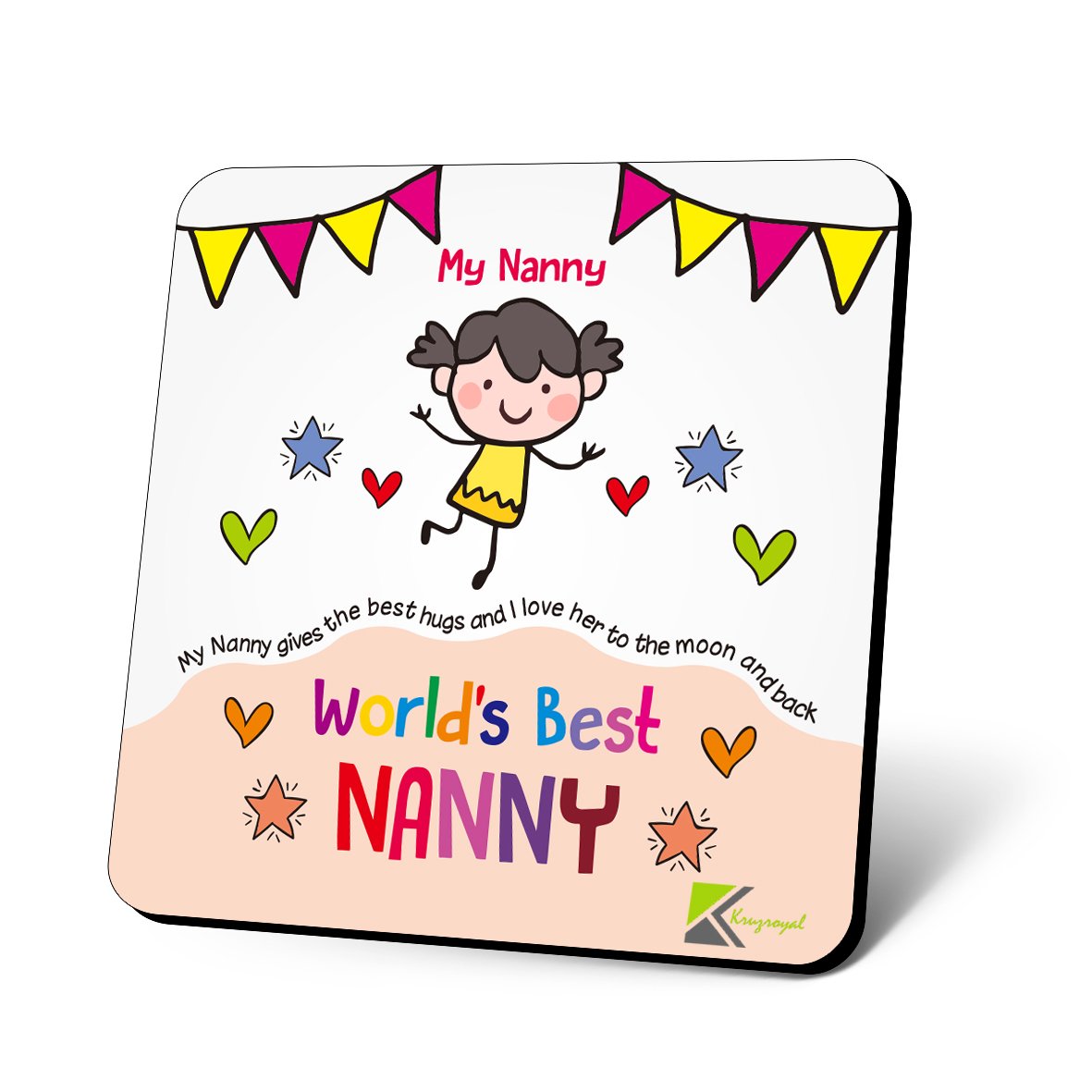 CS688 World's Best Nanny Novelty Funny Coffee Tea Drink Gift Glossy MDF Wooden Coaster