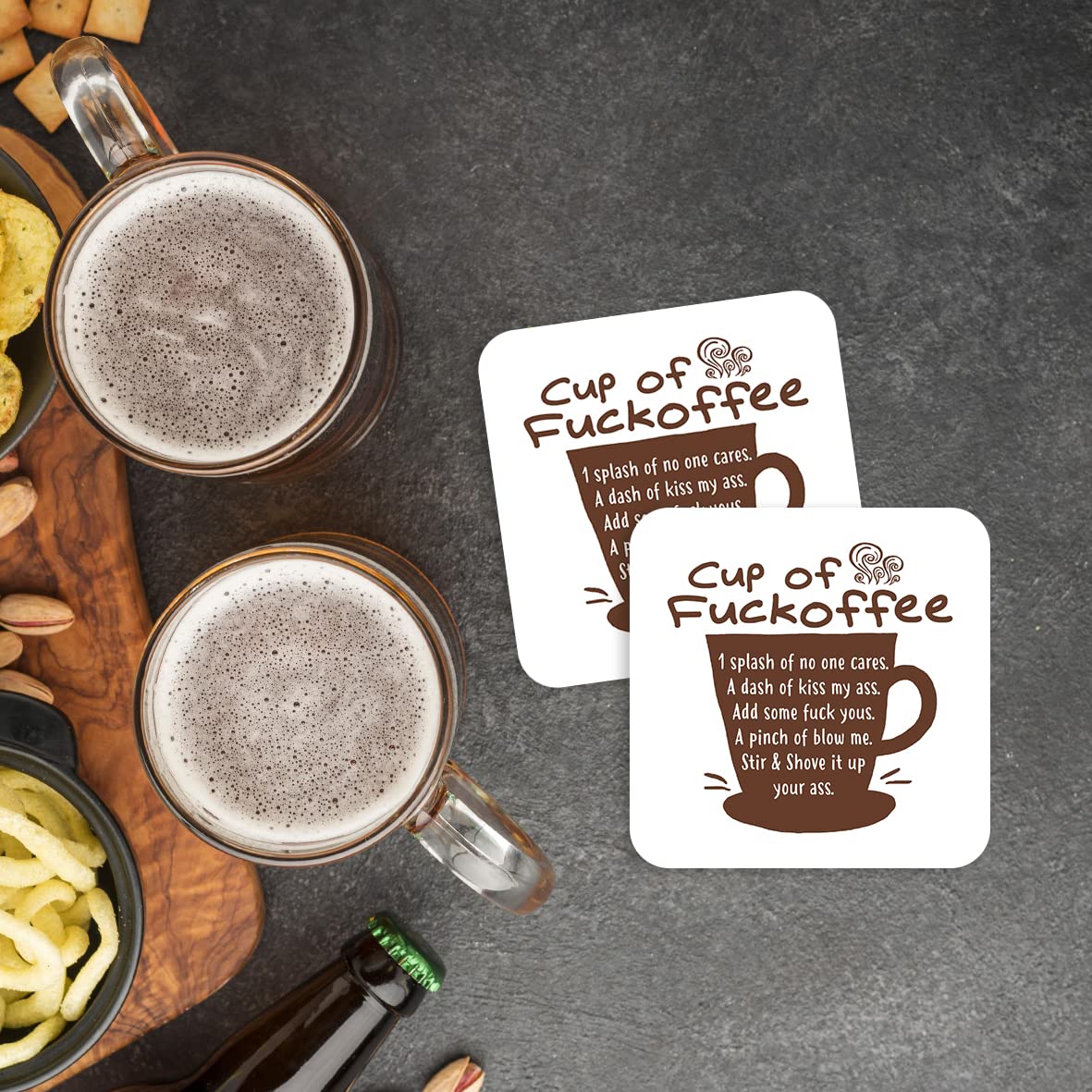 CS713 Cup of fu*koffee/Adult Novelty Funny Coffee Tea Drink Gift Glossy MDF Wooden Coaster