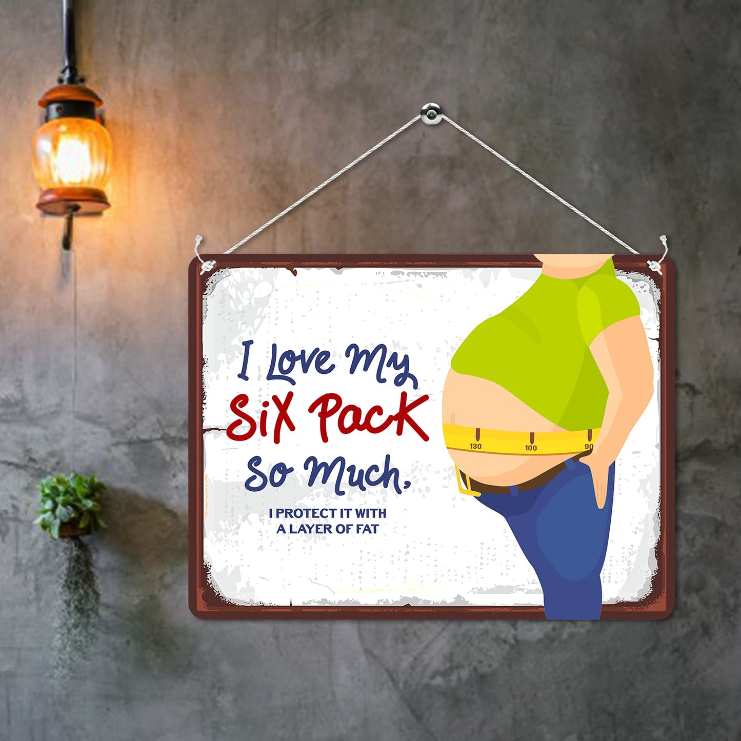 Kruzroyal MP123 I love my six pack so much. I protect it with a layer of fat. Funny Novelty Retro Vintage Metal Wall Sign Plaque 20cm x 15cm