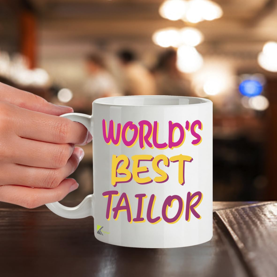 Kruzroyal DZ872 World's Best Tailor Mug 11oz - White Ceramic Cup for Seamstress, Dressmaker - Funny Birthday, Thank You Present for Him or Her
