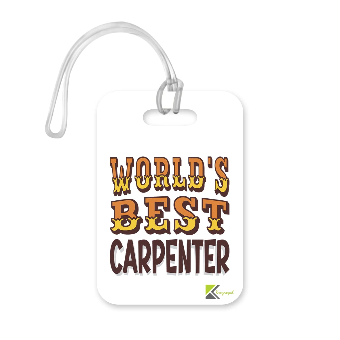 LT403 World's Best Carpenter Novelty Funny Unique Designer Gift, Suitcase, Glossy Plastic Luggage Tag for Carpenter