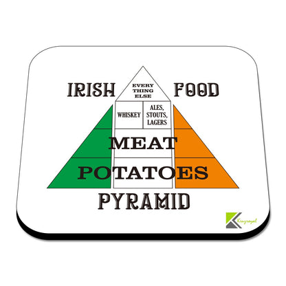 CS493 Irish Food Pyramid Novelty Funny Coffee Tea Drink Gift Glossy MDF Wooden Coaster