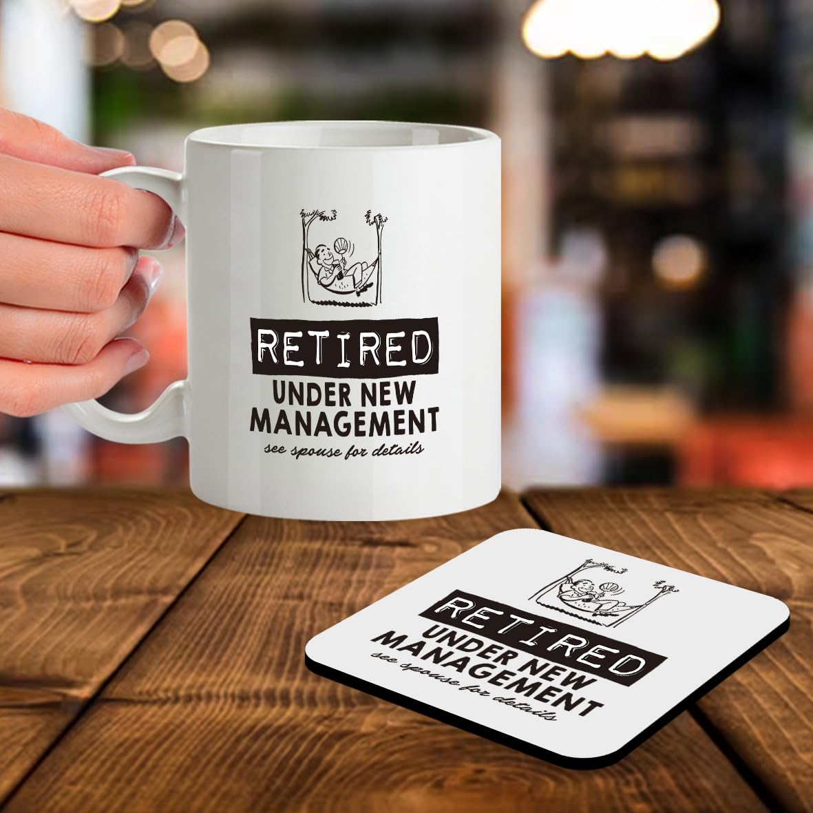 Kruzroyal SM008 Retired Under New Management, See Spouse for Details - Mug & Matching Coaster Set