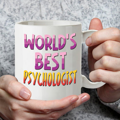 Kruzroyal DZ862 World's Best Psychologist Mug 11oz - White Ceramic Cup for Therapist, Counsellor - Ideal Birthday, Graduation, Thank You Present