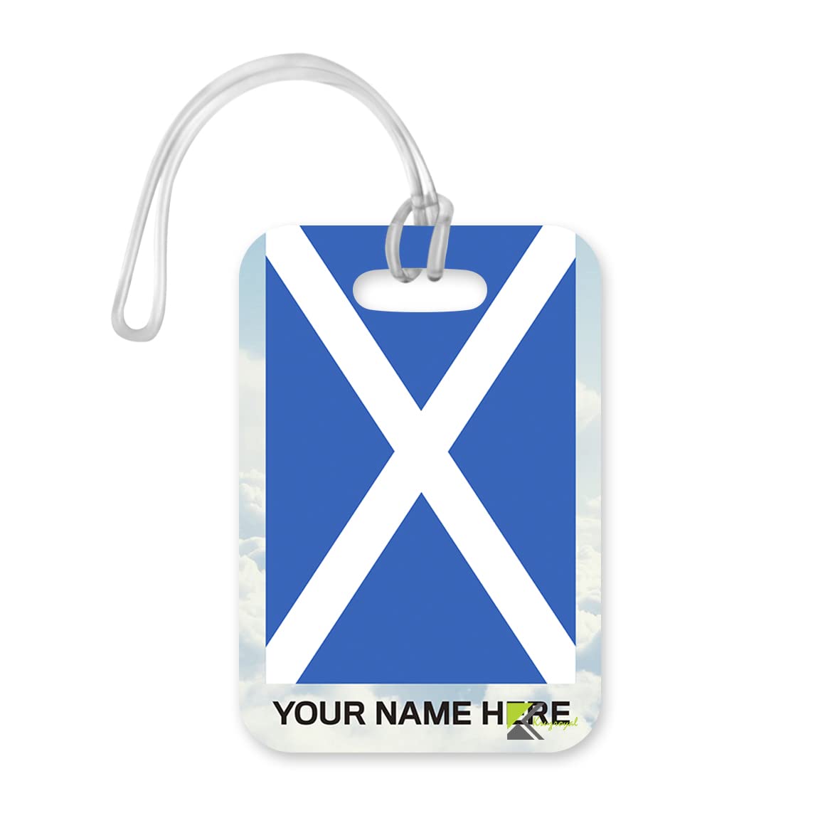 PLT282 Personalised Name with Scotland Flag Novelty Funny Unique Designer Gift Glossy Plastic Suitcase Luggage Tag