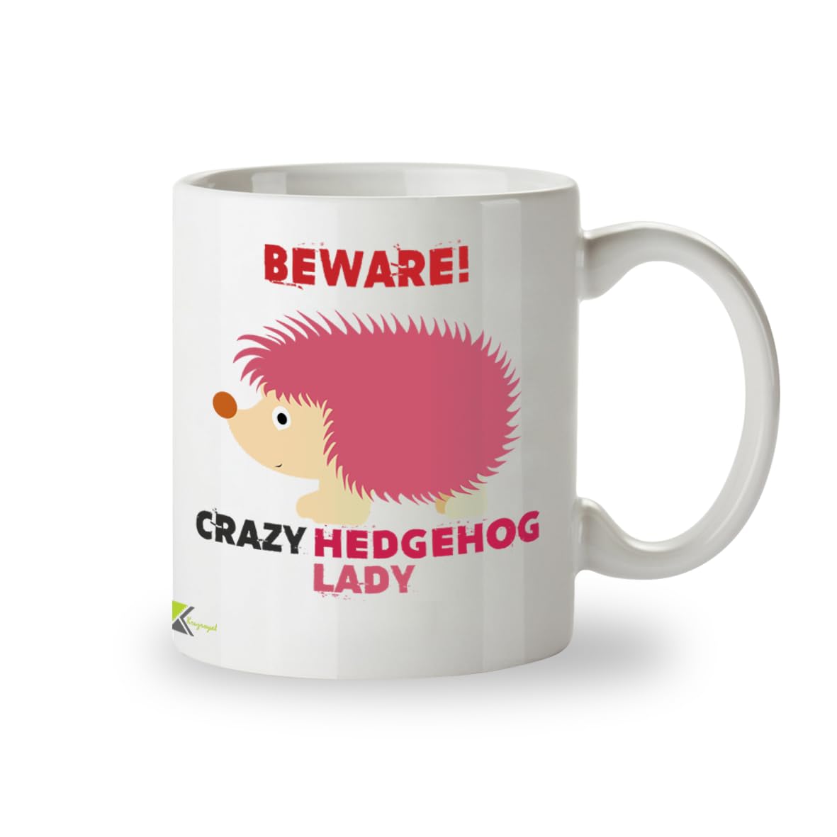 Kruzroyal Crazy Hedgehog Lady Mug Funny Novelty Great Gift Idea Coffee Tea Cup, Gift for Women, Animal Lover