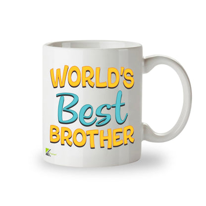 Kruzroyal DZ816 World's Best Brother Mug 11oz - White Ceramic Coffee Cup for Brother from Sister, Brother - Ideal Birthday or Holiday Present