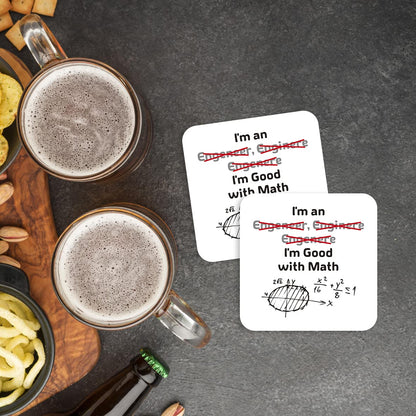 CS738 I'm an Engineer I'm Good with Math Novelty Funny Coffee Tea Drink Gift Glossy MDF Wooden Coaster
