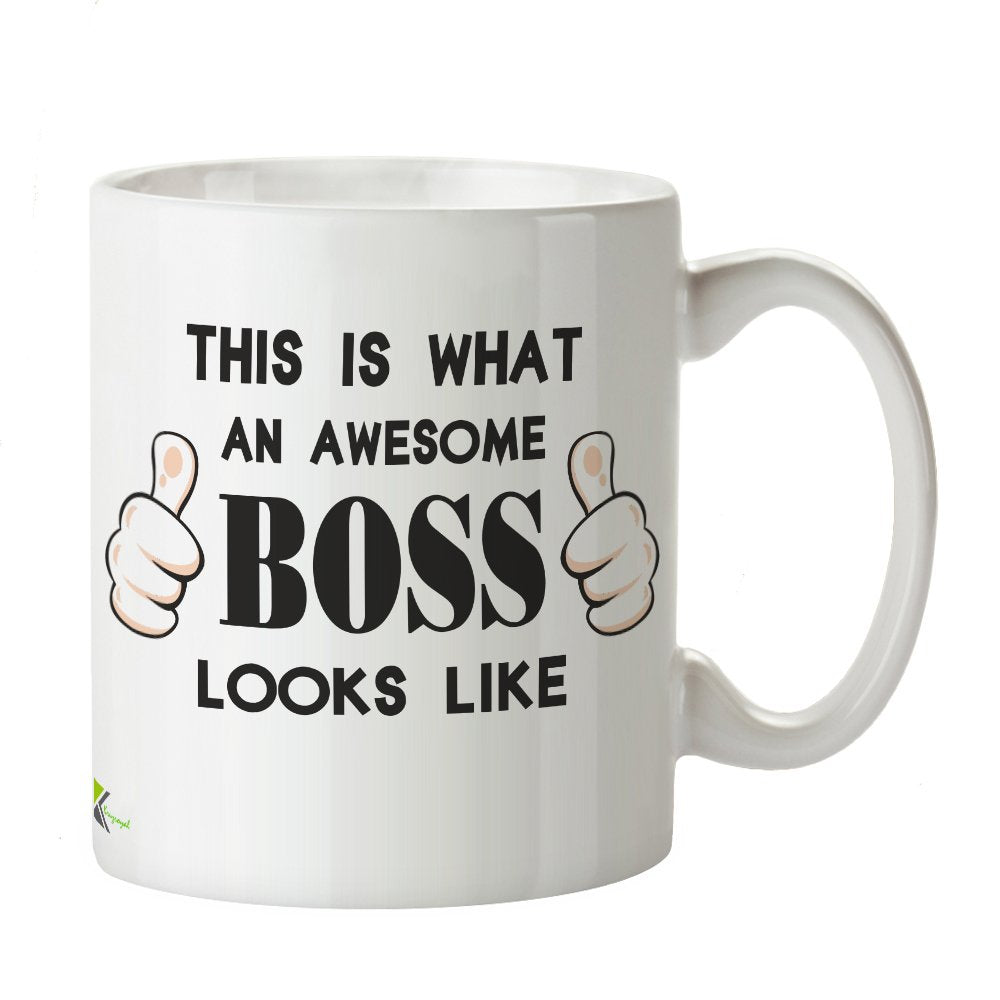 Kruzroyal Awesome Boss Mug, This is What an Awesome Boss Looks Like Design, Novelty Gift for Manager, Supervisor or Director, White Ceramic, 11 oz