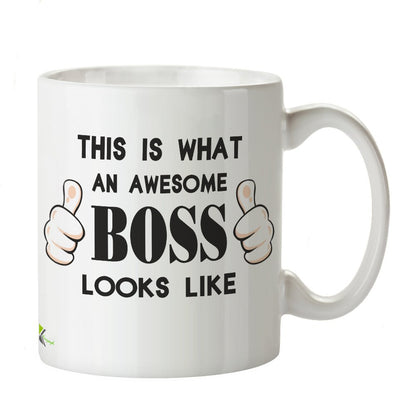 Kruzroyal Awesome Boss Mug, This is What an Awesome Boss Looks Like Design, Novelty Gift for Manager, Supervisor or Director, White Ceramic, 11 oz
