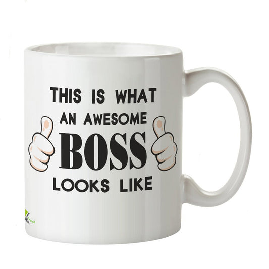 Kruzroyal Awesome Boss Mug, This is What an Awesome Boss Looks Like Design, Novelty Gift for Manager, Supervisor or Director, White Ceramic, 11 oz