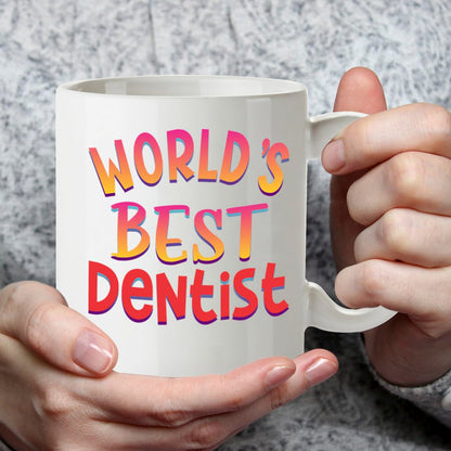 Kruzroyal DZ859 World's Best Dentist Mug 11oz - White Ceramic Cup for Hygienist, Dental Student - Funny Birthday, Graduation, Thank You Present