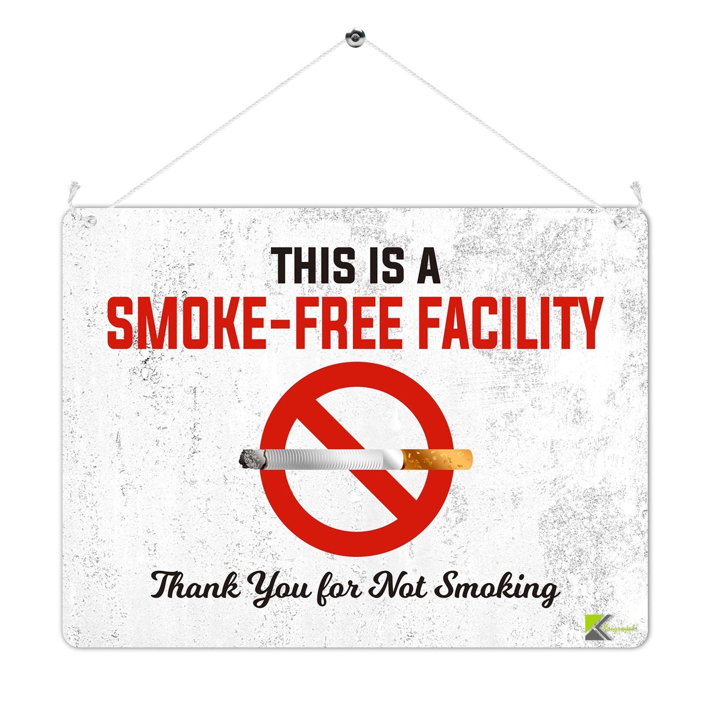 Kruzroyal MP442 This is a smoke-free facility.. Thank you for not smoking Funny Novelty Retro Vintage Metal Wall Sign Plaque 20cm x 15cm