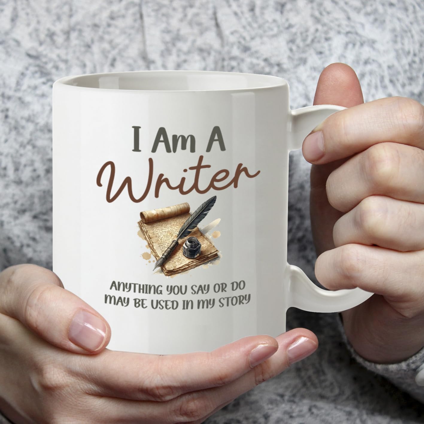 Kruzroyal DZ961 Funny Writer Mug Anything You Say May Be Used in My Story Witty Author, Novelist, Poet, Journalist Gift - Literary Coffee Cup 11oz White Ceramic