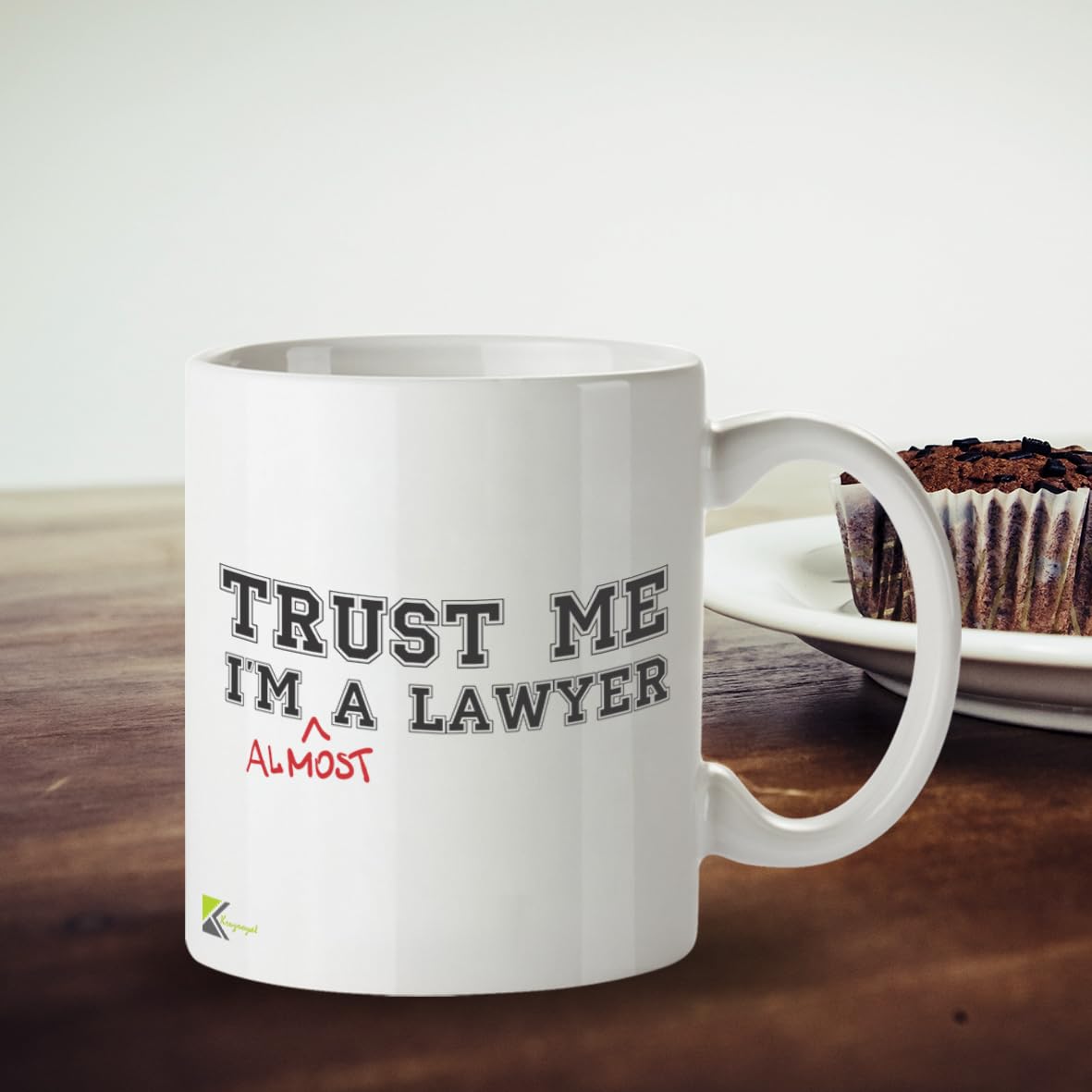 Kruzroyal Funny Law Student Mug, Trust Me I'm Almost A Lawyer Design, Novelty Gift for Trainee Solicitor, Paralegal, Barrister or Student, Novelty Great Gift Idea Coffee Tea Mug Coffee Cup, 11 oz