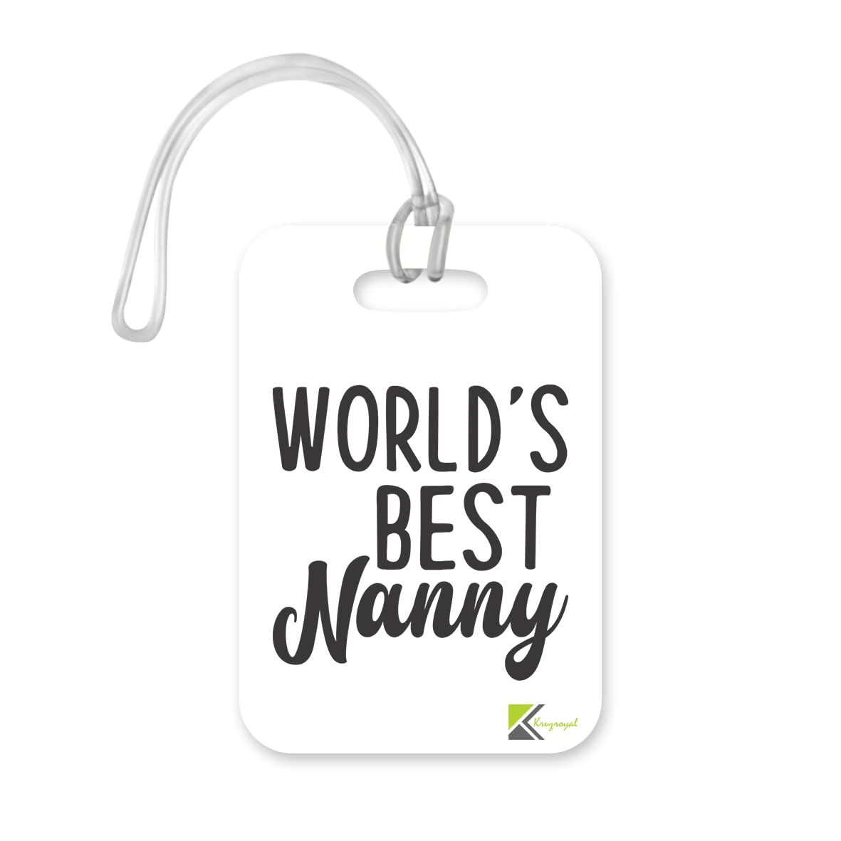 LT437 World's Best Nanny Novelty Funny Unique Designer Gift, Suitcase, Glossy Plastic Luggage Tag for Nanny