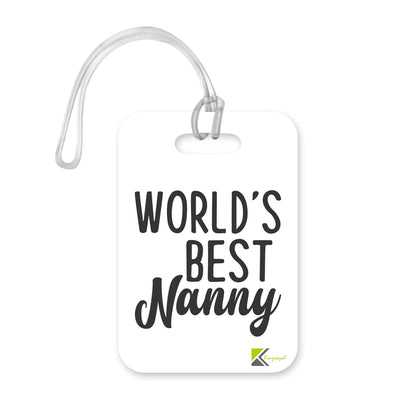 LT437 World's Best Nanny Novelty Funny Unique Designer Gift, Suitcase, Glossy Plastic Luggage Tag for Nanny