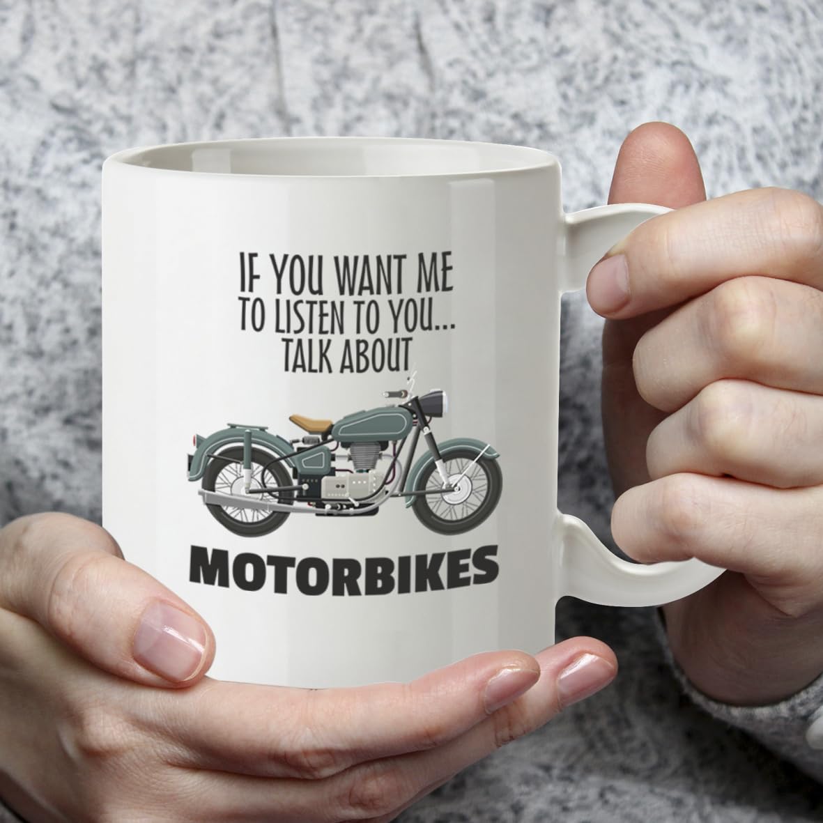 Kruzroyal Motorbike Gift for Men Mug, Talk About Motorbikes, Bike Lovers, Funny Novelty Coffee Tea Mug 11OZ