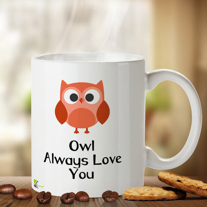 Kruzroyal DZ499 Owl Always Love You/Owl Lover Funny Novelty Great Gift Idea Coffee Tea Mug