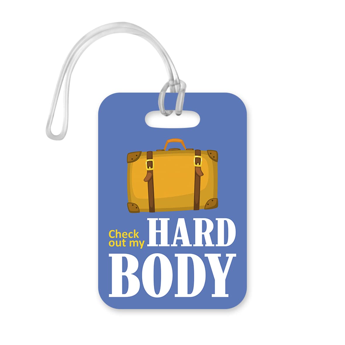 LT020 Check Out My Hard Body Novelty Funny Unique Designer Gift Glossy Plastic Suitcase Luggage Tag