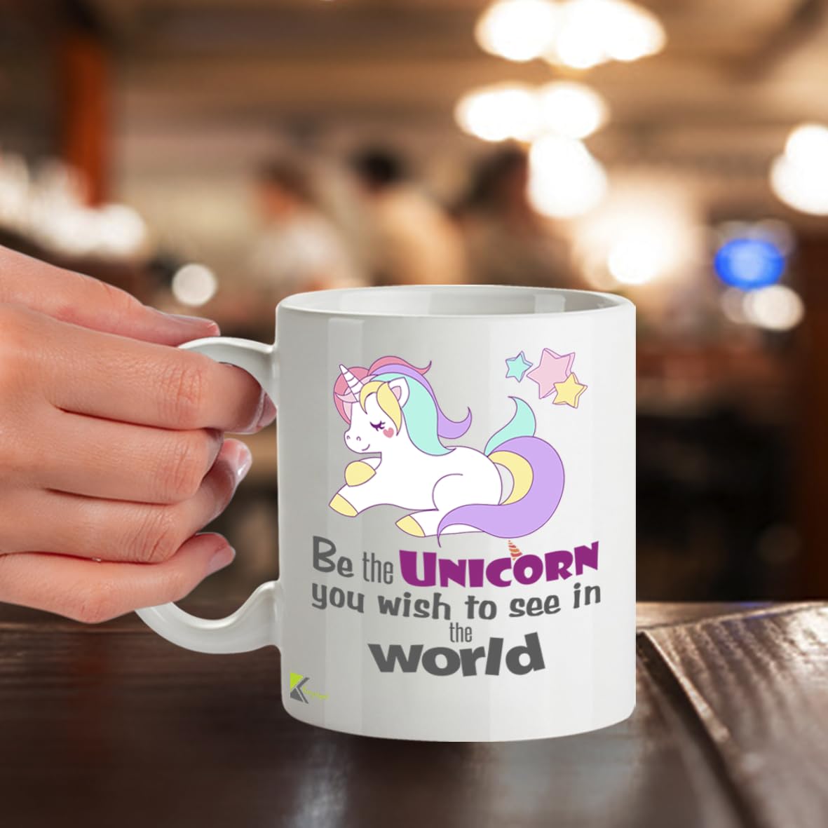 Kruzroyal Unicorn Mug, Be The Unicorn You Wish to See in The World, Funny Novelty Gift Tea Coffee Cup for Women Girls
