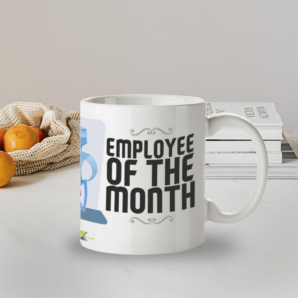 Kruzroyal Employee of The Month Mug, Office Funny Novelty Coffee Tea Mug | Gift for Colleague, Coworker, Boss | Sarcastic Office Humour, New Job, Leaving Present | Coffee Cup for Men, Women, 11oz