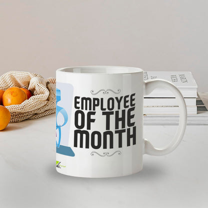 Kruzroyal Employee of The Month Mug, Office Funny Novelty Coffee Tea Mug | Gift for Colleague, Coworker, Boss | Sarcastic Office Humour, New Job, Leaving Present | Coffee Cup for Men, Women, 11oz