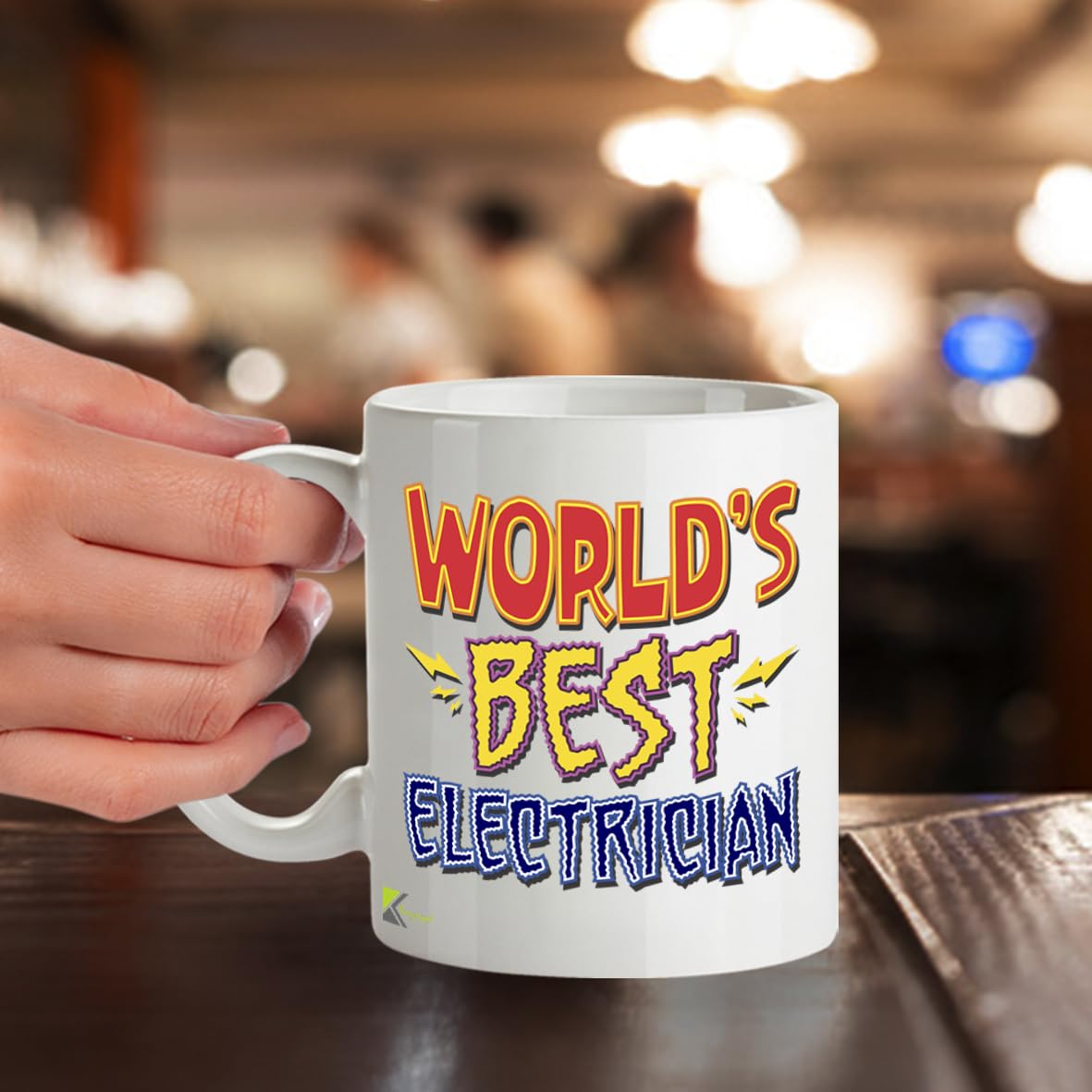 Kruzroyal DZ804 World's Best Electrician Coffee Mug 11oz - Funny Gifts for Electricians Men Dad - Electrical Worker Handyman Novelty Cup for Birthday Christmas Fathers Day