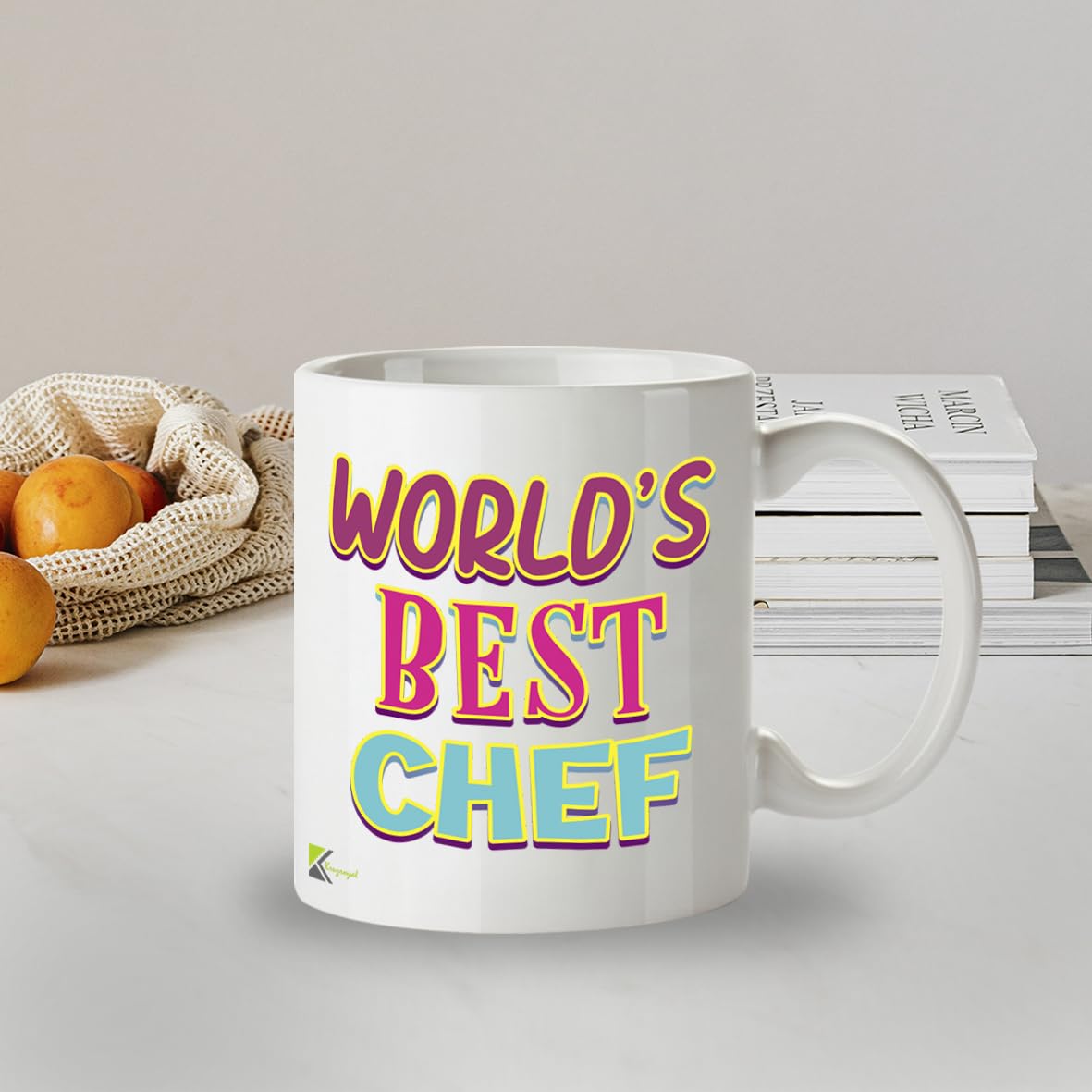 Kruzroyal DZ860 World's Best Chef Mug 11oz - White Ceramic Cup for Cook, Head Chef - Funny Birthday, Leaving, Thank You Present for Him or Her