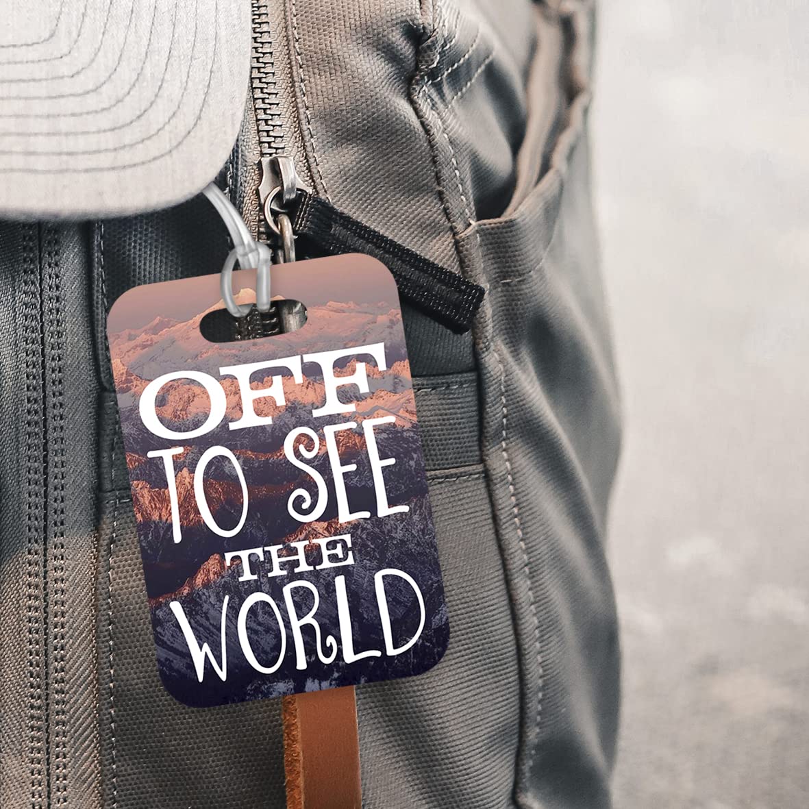 LT166 Off to See The World Novelty Funny Unique Designer Gift Glossy Plastic Suitcase Luggage Tag