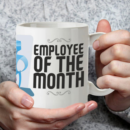 Kruzroyal Employee of The Month Mug, Office Funny Novelty Coffee Tea Mug | Gift for Colleague, Coworker, Boss | Sarcastic Office Humour, New Job, Leaving Present | Coffee Cup for Men, Women, 11oz