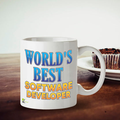 Kruzroyal DZ863 World's Best Software Developer Mug 11oz - White Ceramic Cup for Programmer, Coder, Engineer - Funny Birthday, Thank You Present