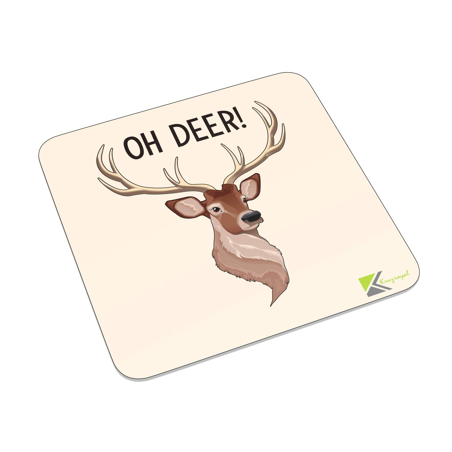 FM087 Oh Deer! Novelty Funny Idea Glossy Metal Square Fridge Magnet