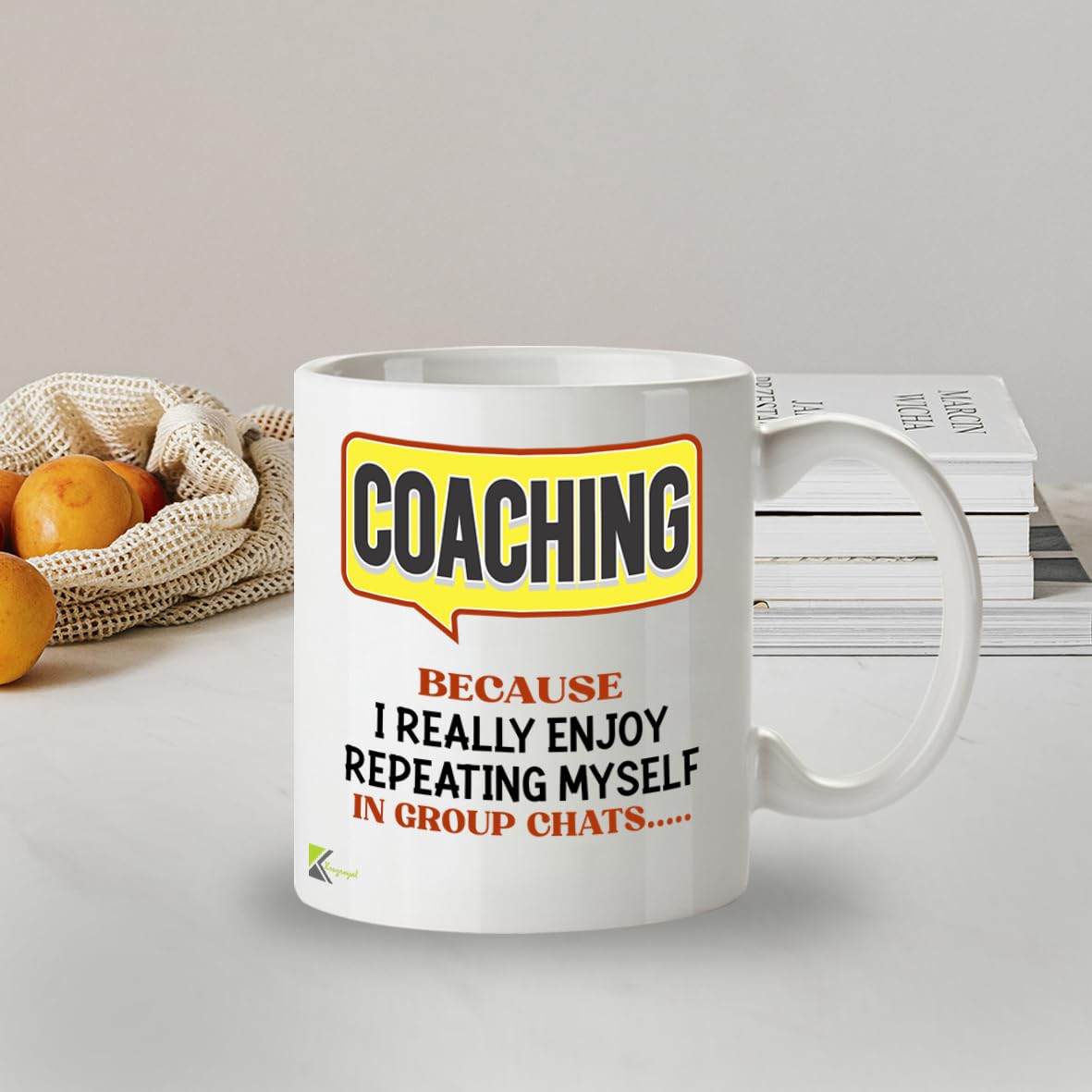 Kruzroyal DZ966 Funny Coach Mug - Repeating Myself in Group Chats Sarcastic Mentor Trainer Gift - Witty Team Leader Manager Coffee Cup - 11oz White Ceramic