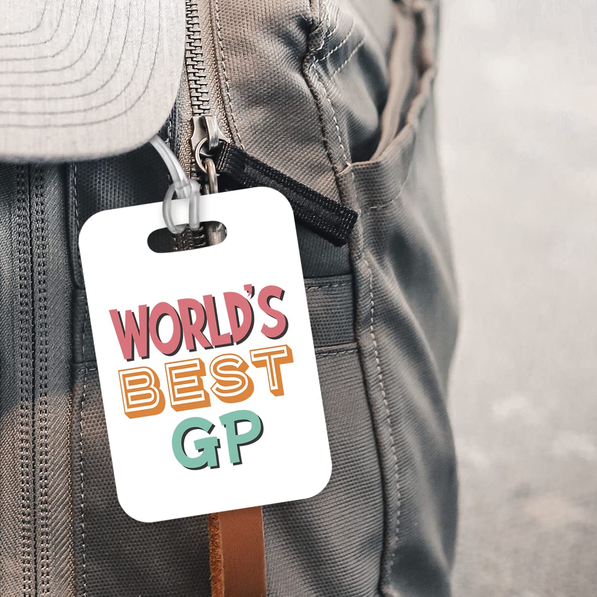 LT480 World's Best GP Novelty Funny Unique Designer Gift, Suitcase, Glossy Plastic Luggage Tag for GP