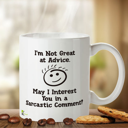 Kruzroyal DZ436 I'm not Great at Advice. May i Interest You in a Sarcastic Comment ? Funny Novelty Great Gift Idea Coffee Tea Mug