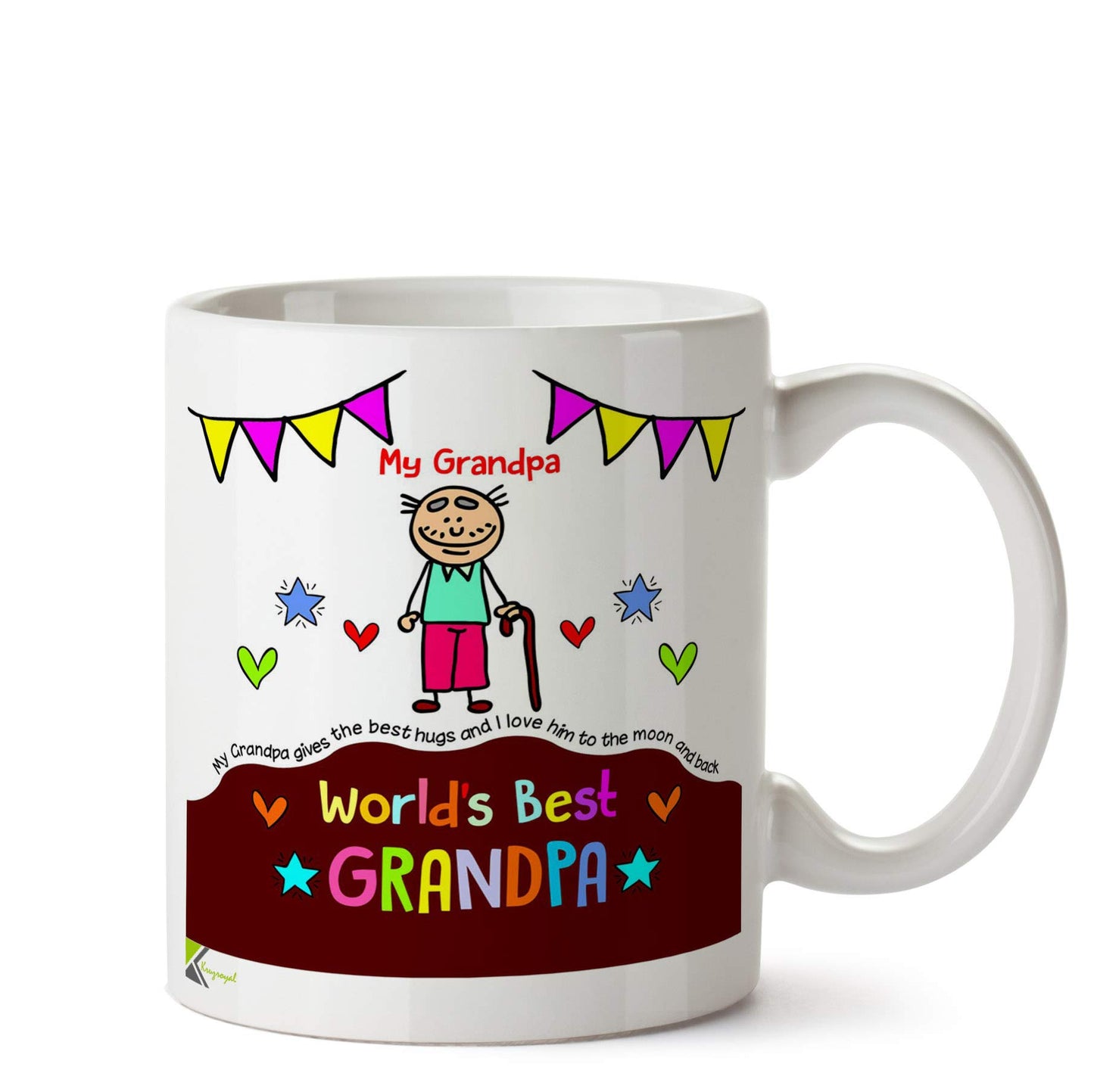 Kruzroyal DZ790 World's Best Grandpa Funny Novelty Great Gift Idea Coffee Tea Ceramic Mug