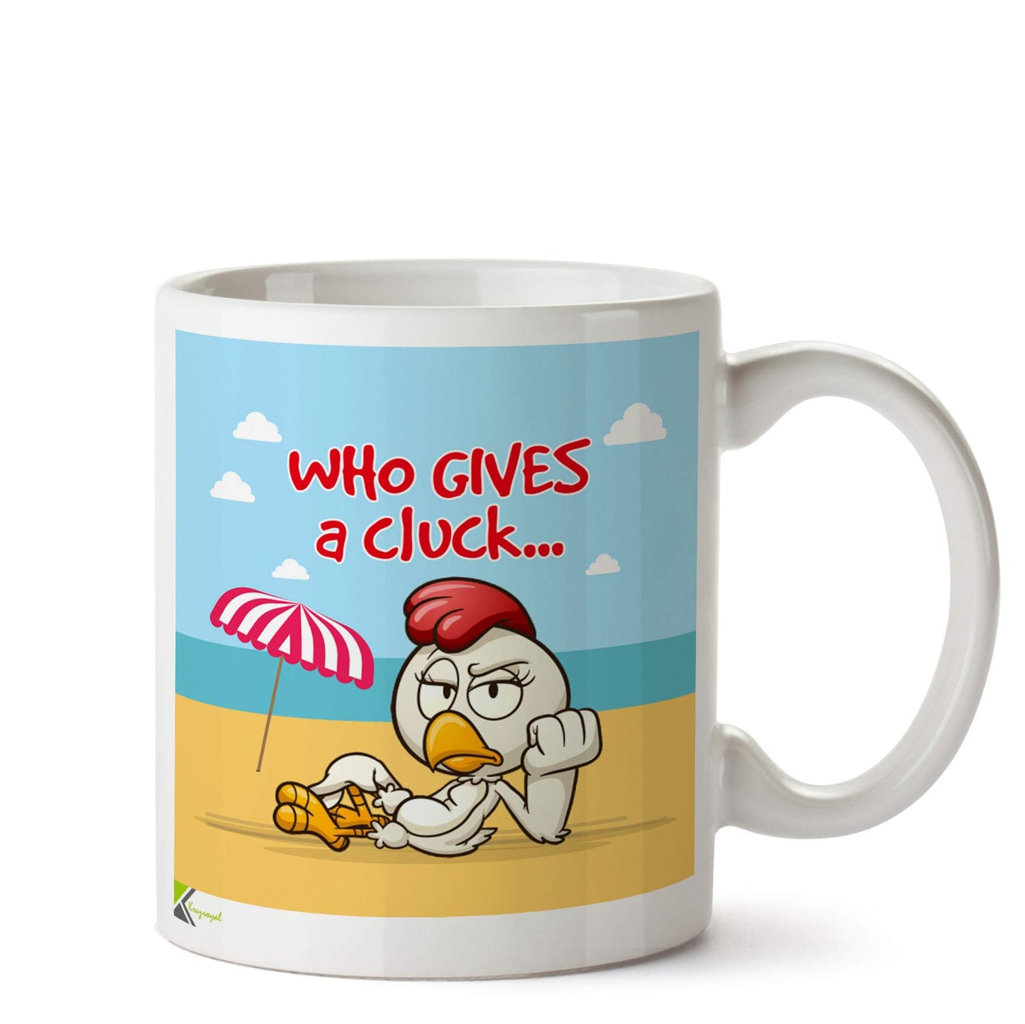 Kruzroyal DZ795 Who Gives A Cluck Funny Novelty Great Gift Idea Coffee Tea Ceramic Mug