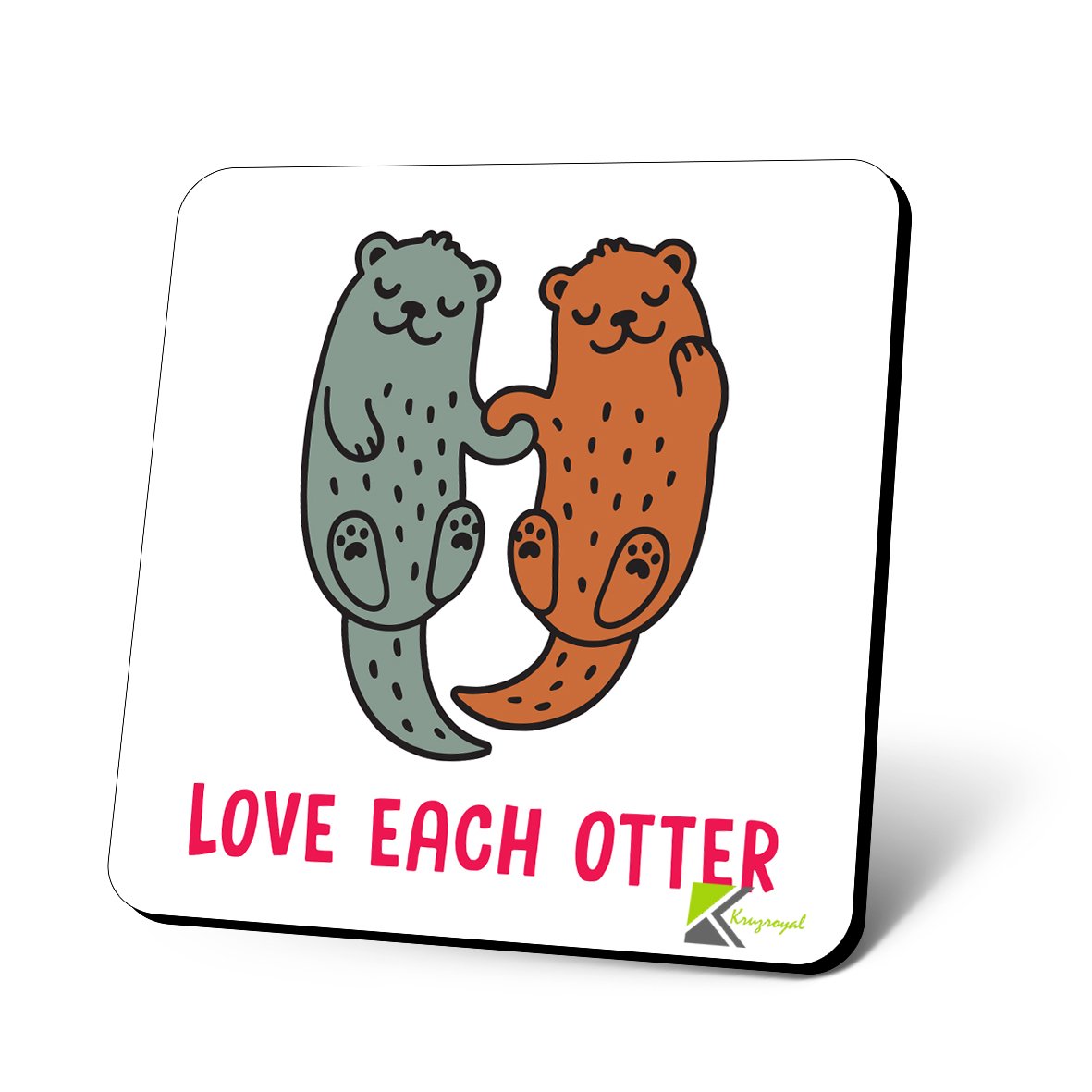 CS956 Love Each Otter Novelty Funny Coffee Tea Drink Gift Glossy MDF Wooden Coaster