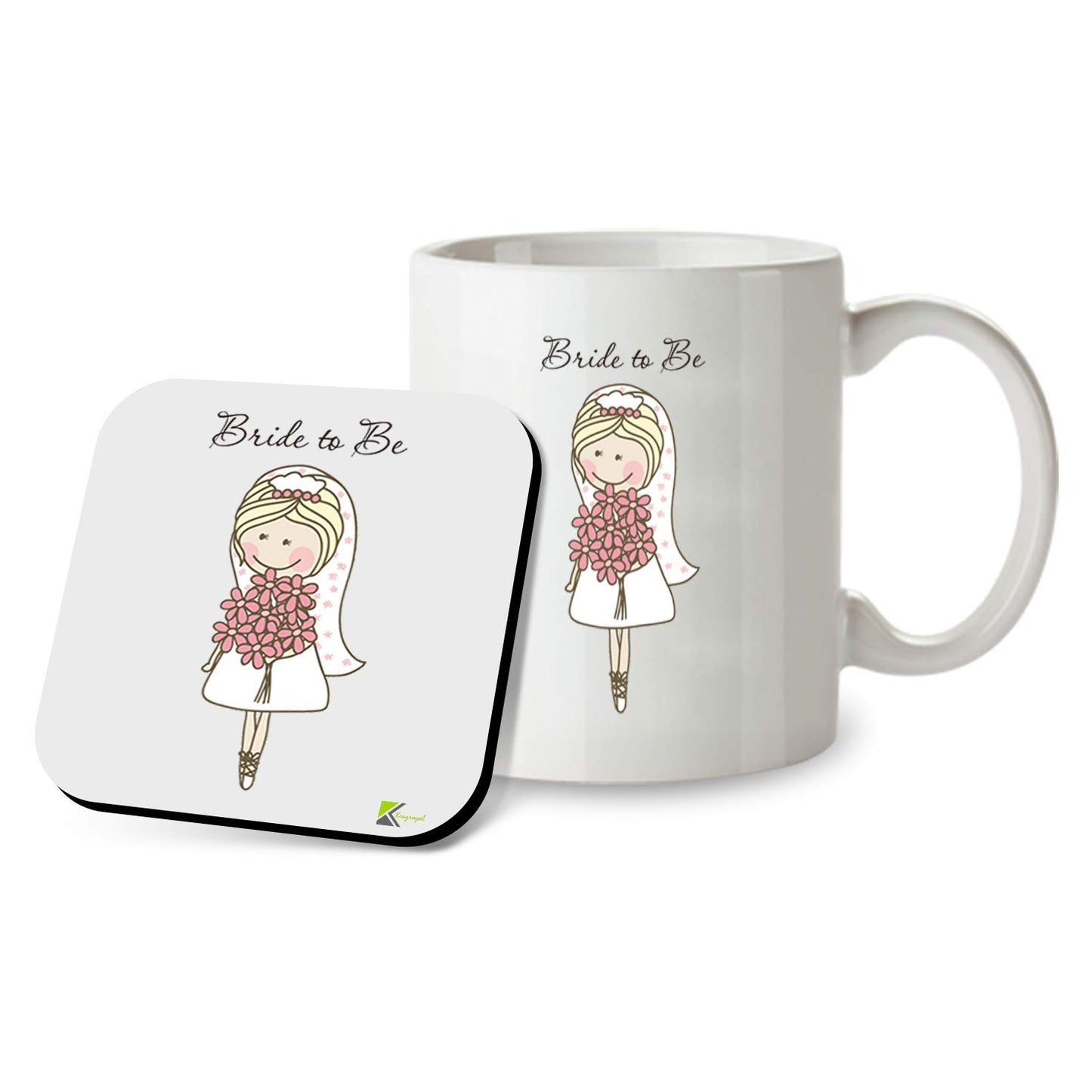Kruzroyal SM068 Bride to Be Funny - 11OZ Mug & Matching Coaster Set for Bride to be, Bridal Shower, Engagement, Bachelorette